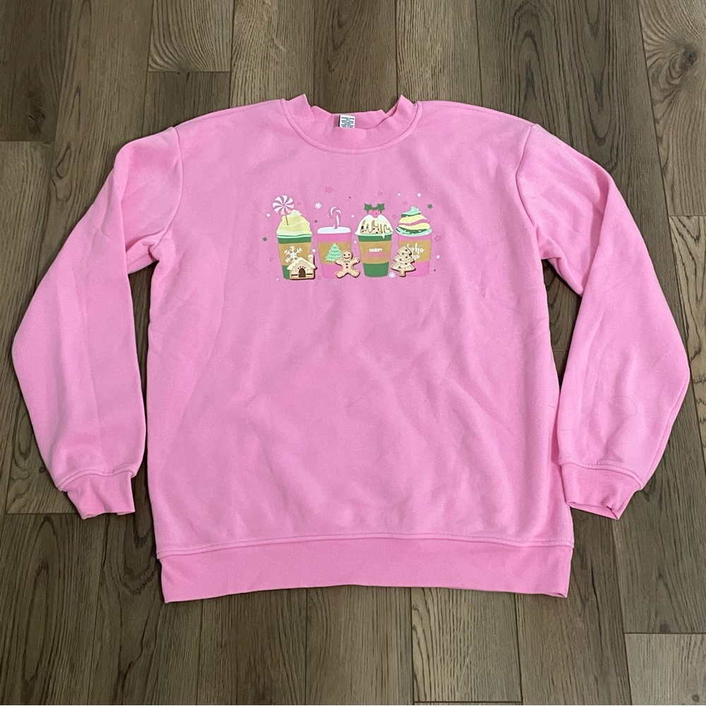 Pink Gingerbread Crewneck‎ Christmas Sweatshirt by Better Together